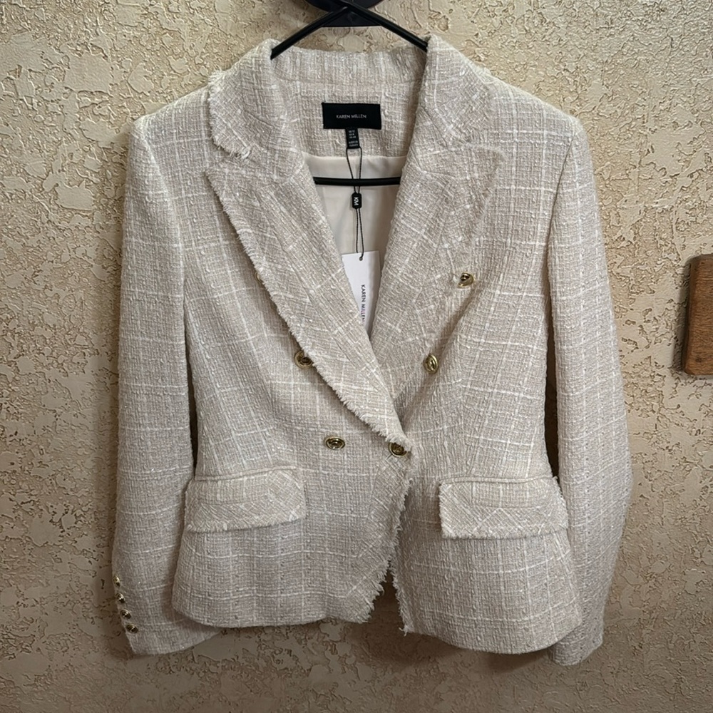 NWT Karen Millen Sparkle Tweed Military Blazer & Short Set - Picture 5 of 17